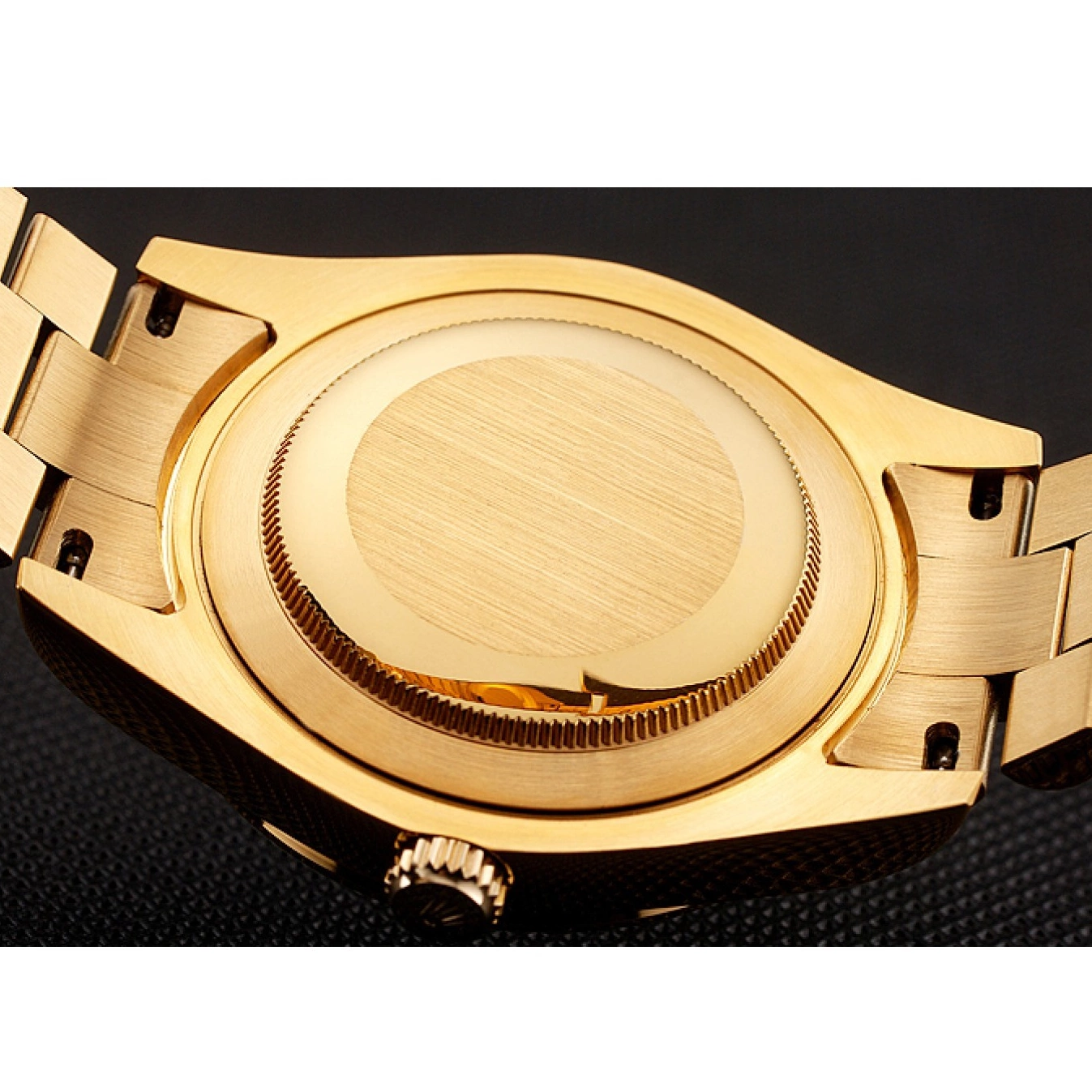Aaa replica watch Champagne Rolex Gold Dial Day-Date Bezel Diamond Bracelet Swiss 1454099 0623